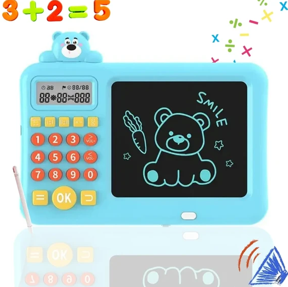Teddy-Themed LCD Writing Tablet & Learning Calculator