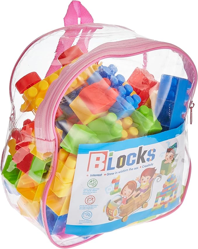 Multi Color Blocks Bricks & Wheels Construction Educational for Kids