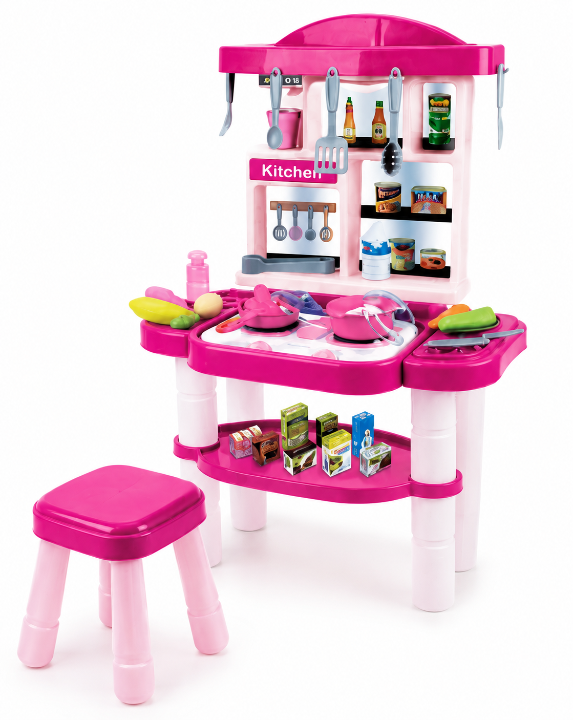 Barbie Kitchen Set – 46 Pieces Kids Pretend Play Toy