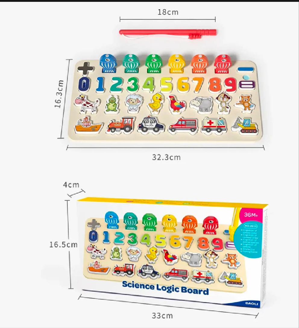 4 IN1 Kids Multi-Color Magnetic Fishing Board Game