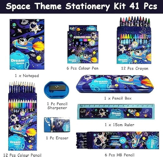 Space Theme Stationery Kit – 41 Pcs 🚀✨