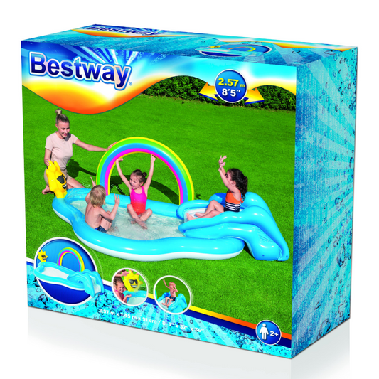 Bestway 53092 Rainbow shine pool and paly center amusement park equipment 2.57m x 1.45m x 91cm