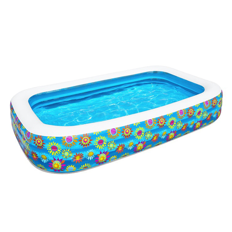 54121 Bestway 305x183x56cm Play Pool For Kids Rectangular 3-Ring Inflatable Pool 1161 L Bath Pool 10'x72"x22"