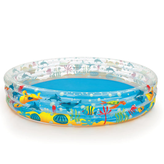 Bestway 51005 Inflatable Deep Dive 3-Ring Pool 1.83m x 33cm Summer Garden Kids