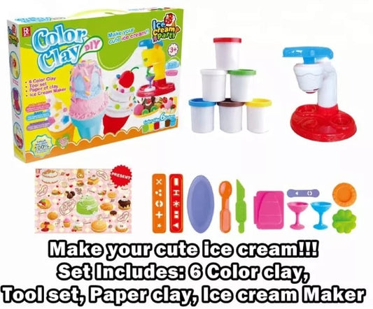 Ice Cream Party Diy Colour Clay Set for Kids