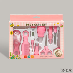 My First Babycare Grooming Kit Set with Thermometer 0+ 10pcs - Pink