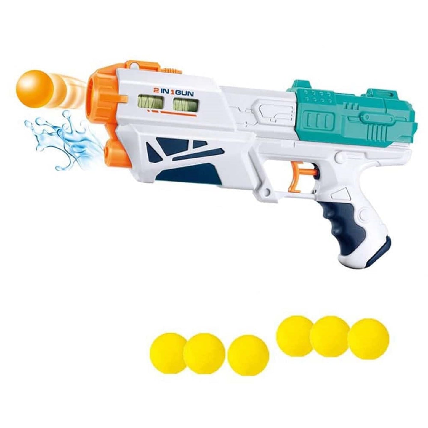 Magic Blaster Toy Gun with Soft Foam Balls, Bullets, Bowling Pins & Water Spray for Kids