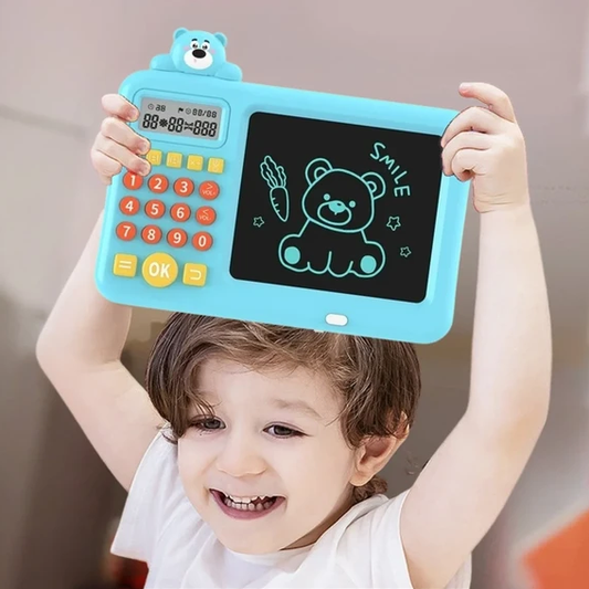 Teddy-Themed LCD Writing Tablet & Learning Calculator