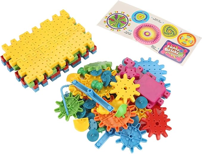 46 PCS Brick Gear Building Toy, Building Blocks Construction Toys, Plastic for Kids Children Girls and Boys Gifts
