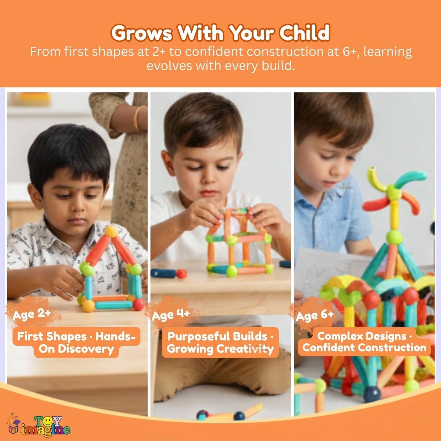 Magnetic Sticks & Balls Building Blocks Magnet Toy | 3D STEM Educational Construction Toy for Brain Development