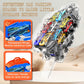 Dinosaur Truck Toy Garage, Racetrack, Transforming into a Dinosaur with Wings,