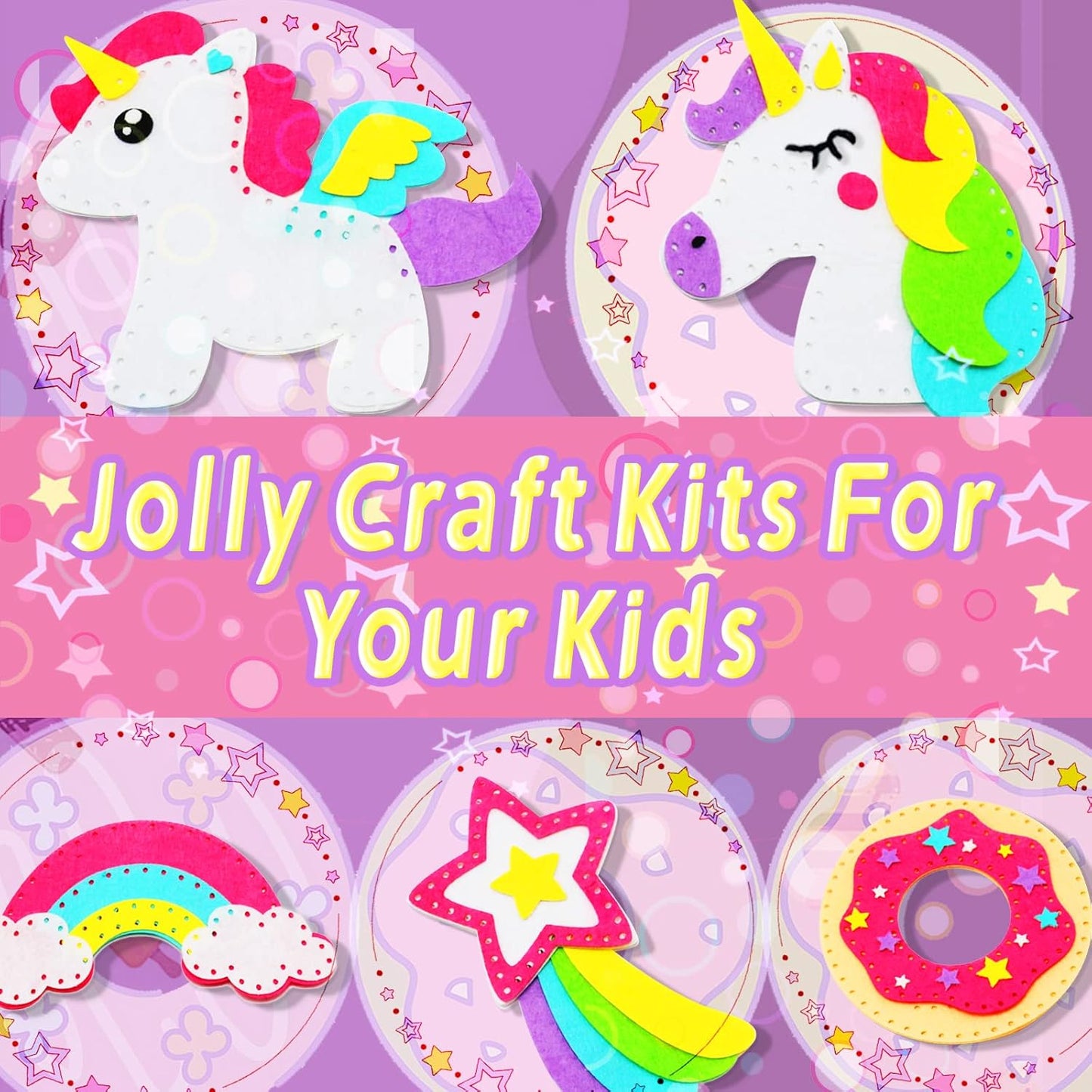 5 pcs DIY Sewing Fabrics Unicorn