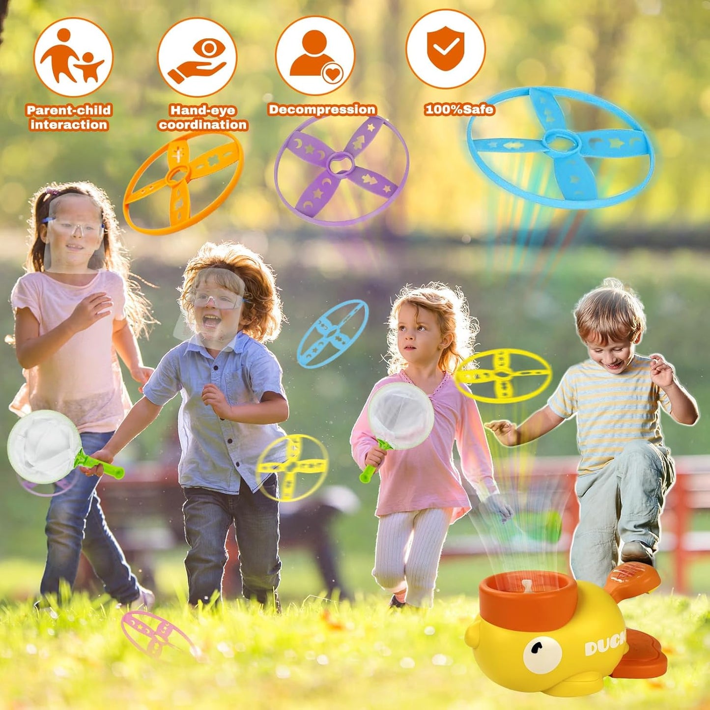 Flying Disc Launcher Duck Toy