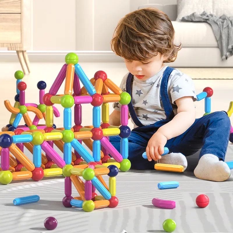Magnetic Sticks & Balls Building Blocks Magnet Toy | 3D STEM Educational Construction Toy for Brain Development