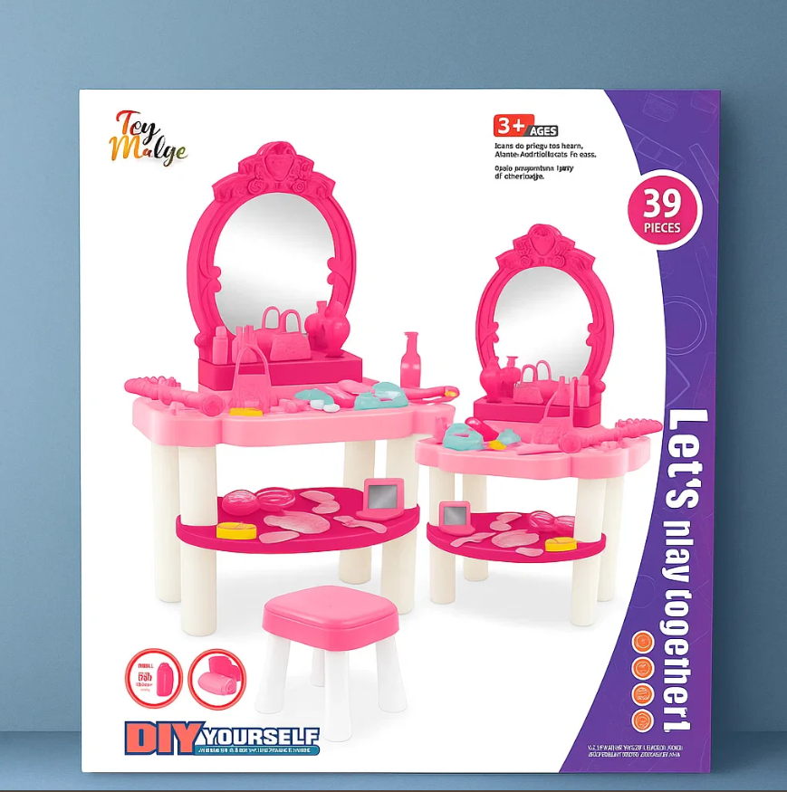 Little Princess Dressing Table Set -39-Piece Play Makeup Kit [PD]