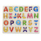 Wooden alphabet peg puzzle board