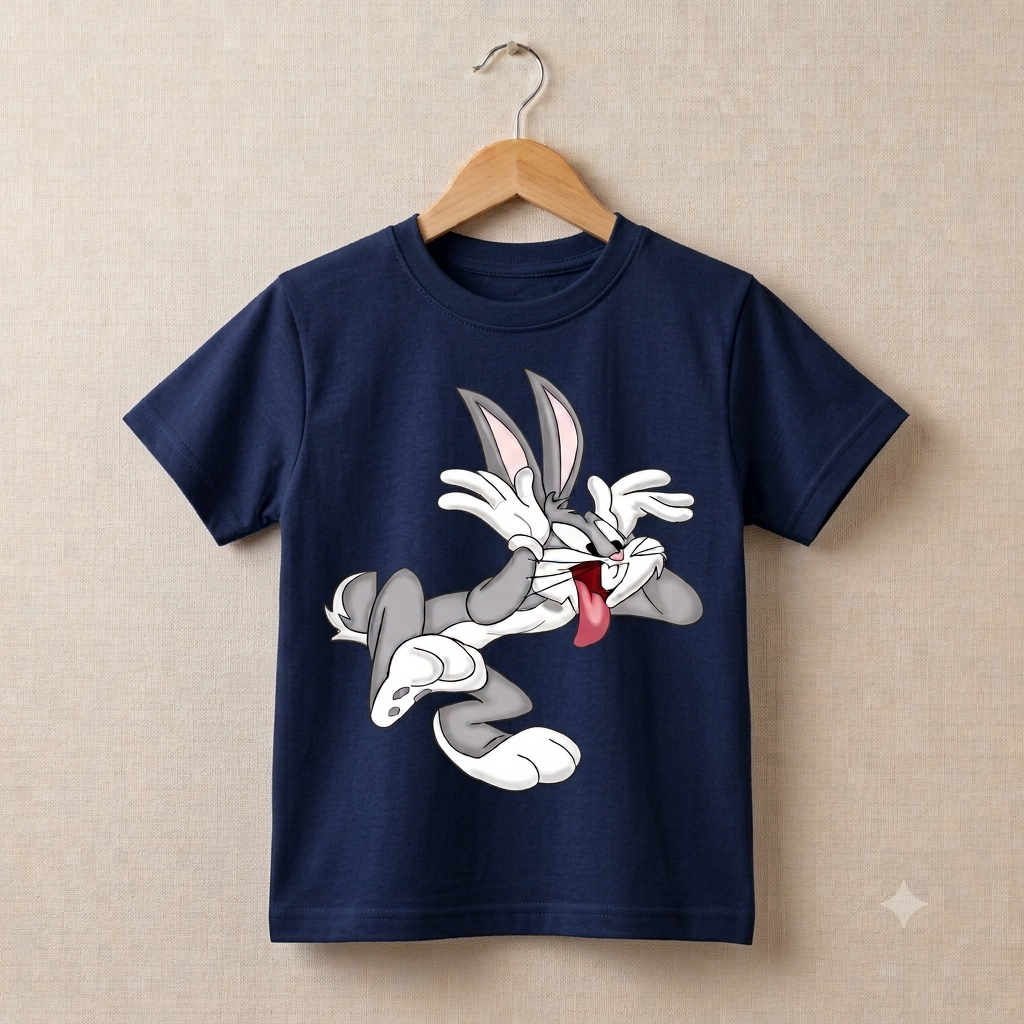 Premium Half Sleeve Bugs Bunny Tshirt For Kids