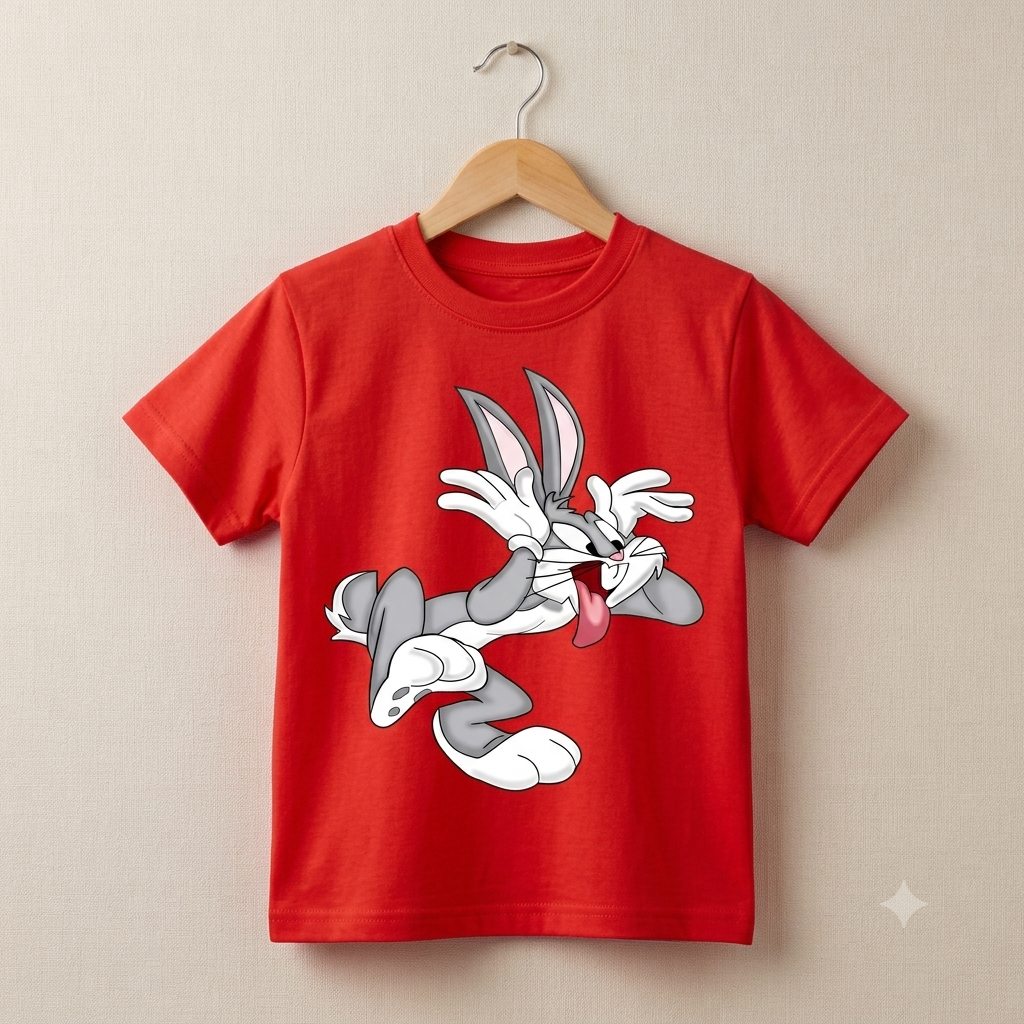 Premium Half Sleeve Bugs Bunny Tshirt For Kids