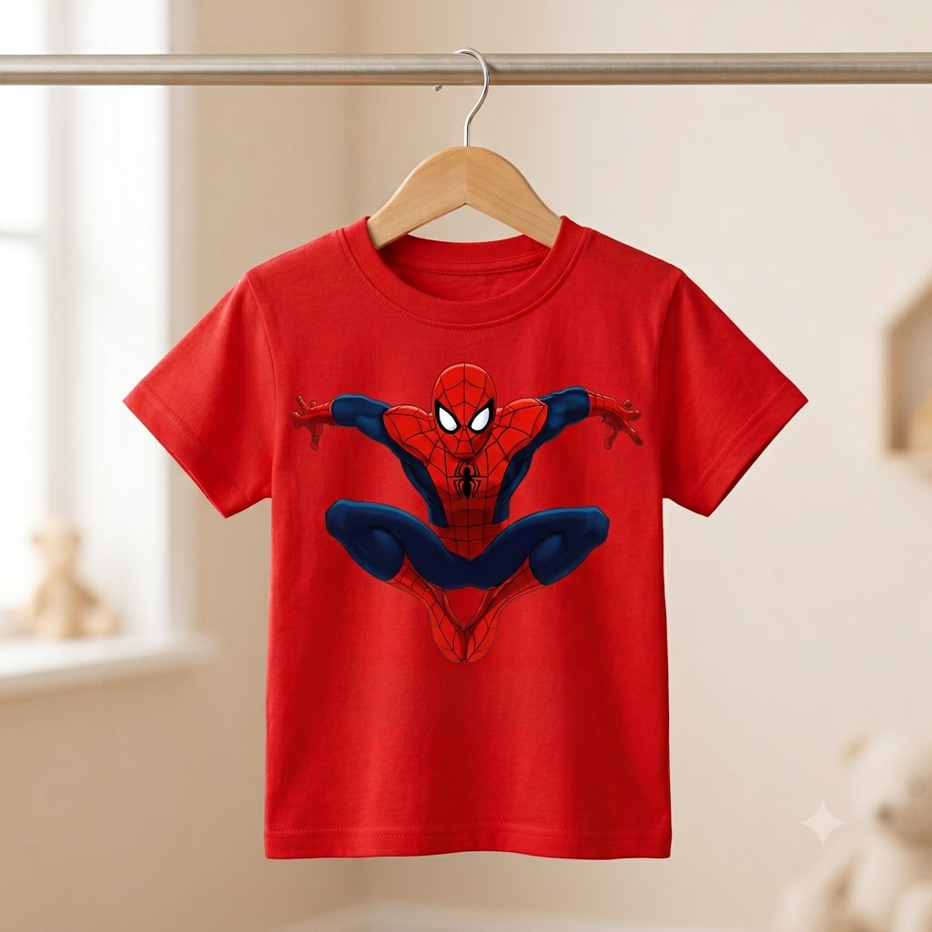Premium Half Sleeve Spiderman Tshirt For Kids