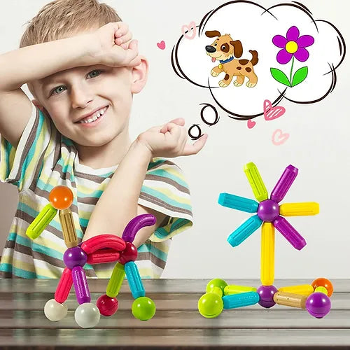 Magnetic Sticks & Balls Building Blocks Magnet Toy | 3D STEM Educational Construction Toy for Brain Development