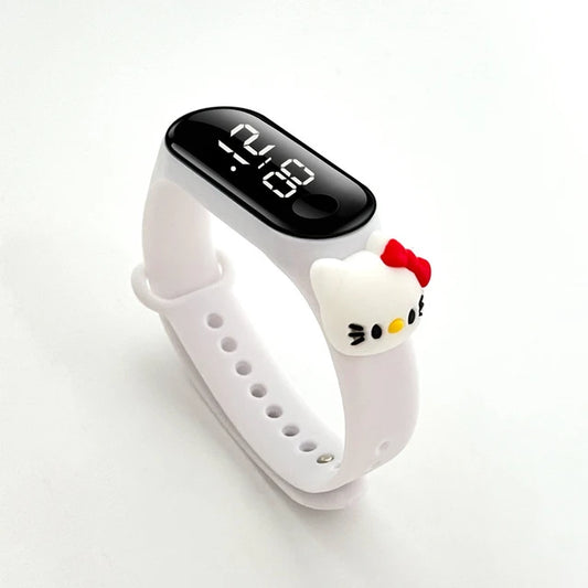 Kids Led Watch White Kitty