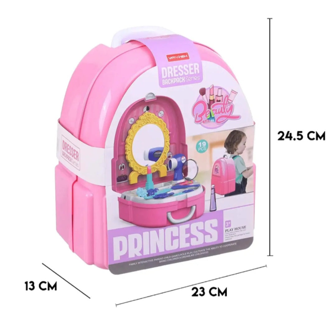 Little Beauty kit Toy, Beauty Set with Storage Backpack