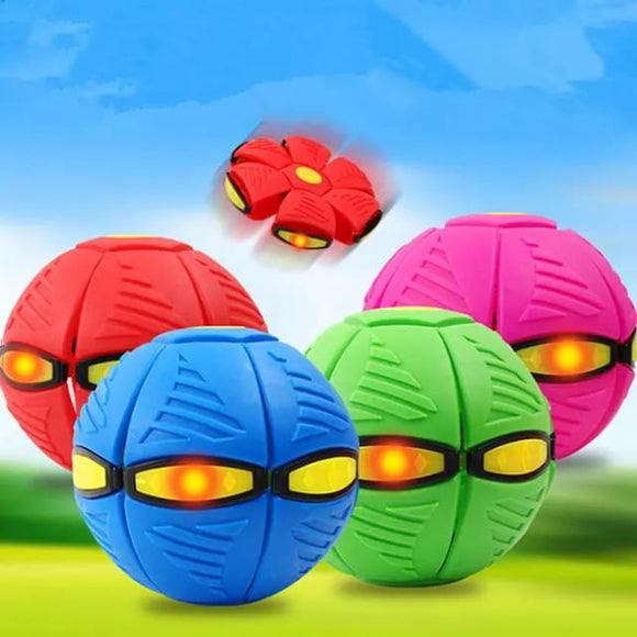LED Flying UFO Flat Throw Disc Ball With LED Light Toy