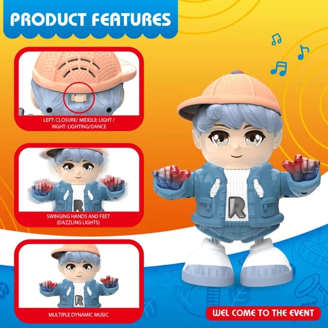 Electric Dancing Boy With Lights & Music Toy For Kids