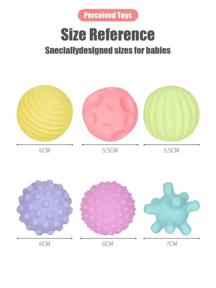 Sensory Soft Baby Balls Squeeze Ball Chu Chu Bath Toy With Box – 6 Pieces