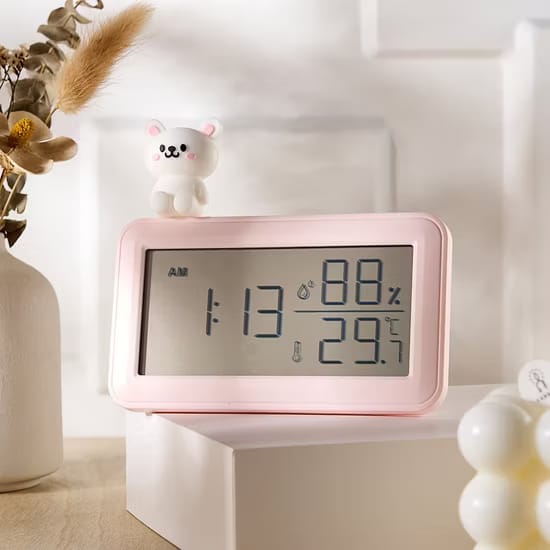 KIDS Table Clock with Alarm pink
