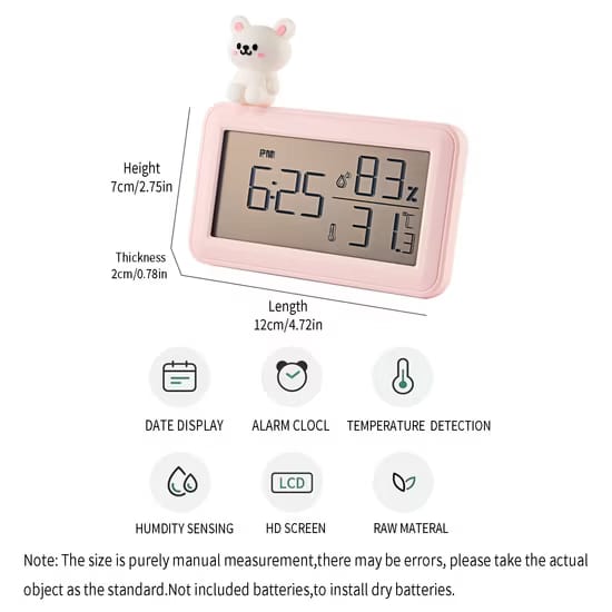 KIDS Table Clock with Alarm pink