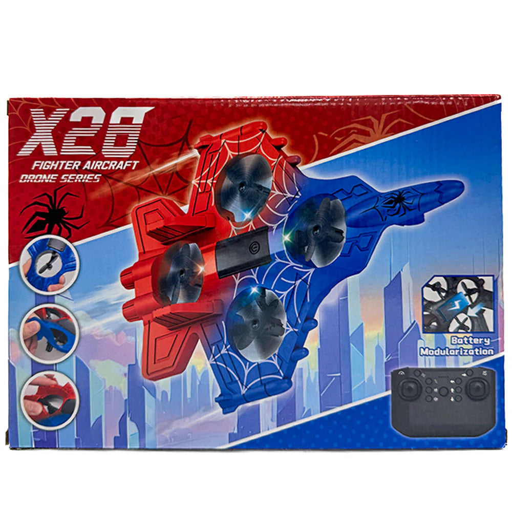 X28 Fighter Aircraft Drone – Spider Red & Blue Edition