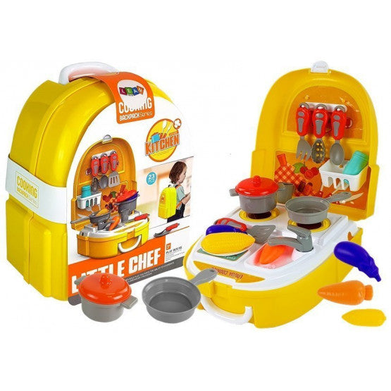 Little Chef Pretend Cooking Kit Toy, Kitchen Set with Storage Backpack