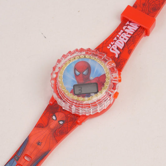 Kids Character Spinner Digital Watch Red