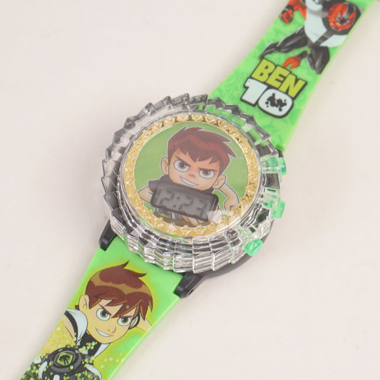 Kids Character Spinner Digital Watch Green