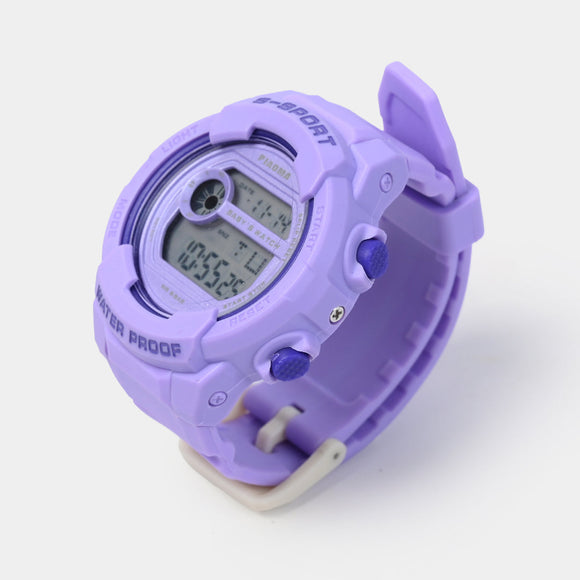 Piaoma Sports Digital Wrist Watch For Kids Purple Water Proof