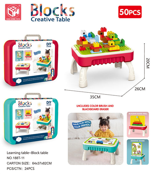 🧱 Blocks Creative Table – 50 PCS DIY Learning Table