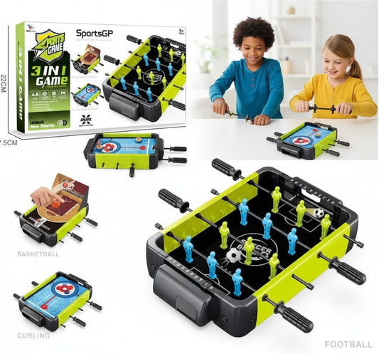 3-in-1 Sports Game Set – Basketball, Football & Curling Fun!