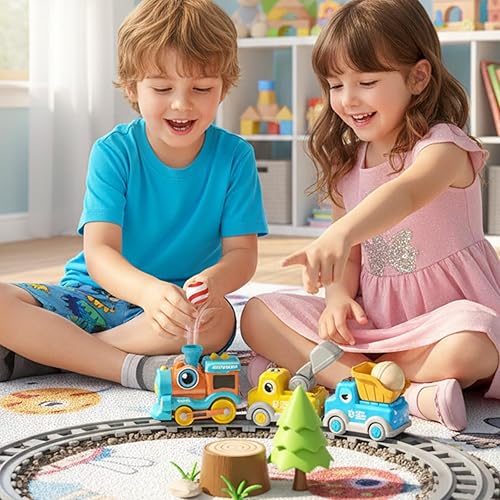 Electric train set, floating train toy with music, lights and tracks,