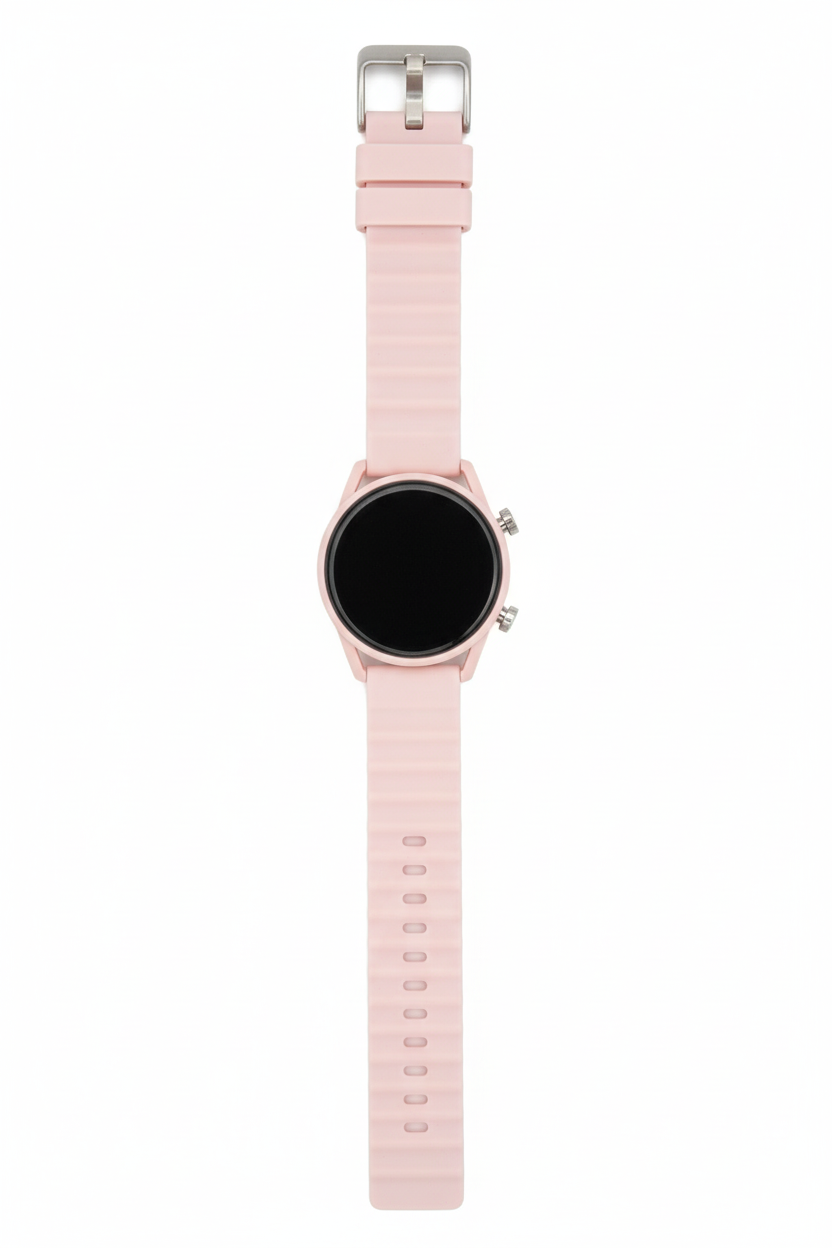 Sports Digital Wrist Watch For Kids Round pink
