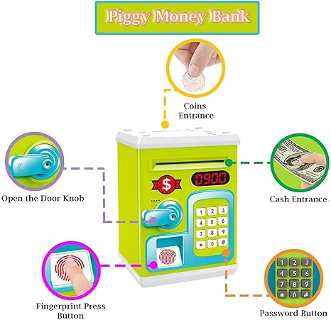 💰 Kids Password Piggy Bank Safe Box 🏦