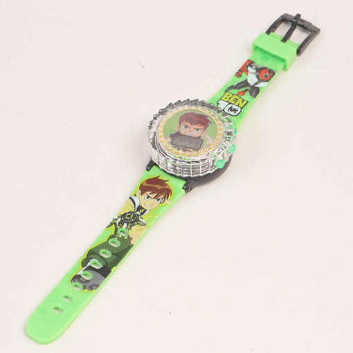 Kids Character Spinner Digital Watch Green