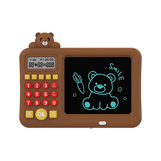 Teddy-Themed LCD Writing Tablet & Learning Calculator