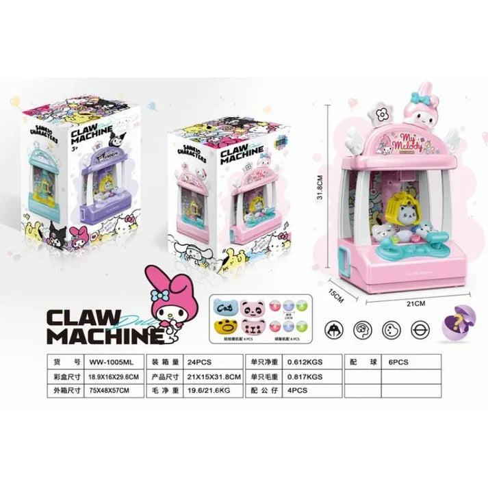 Claw Machine Arcade Toy – Mini Sanrio Character Catcher Game (Light not Included)