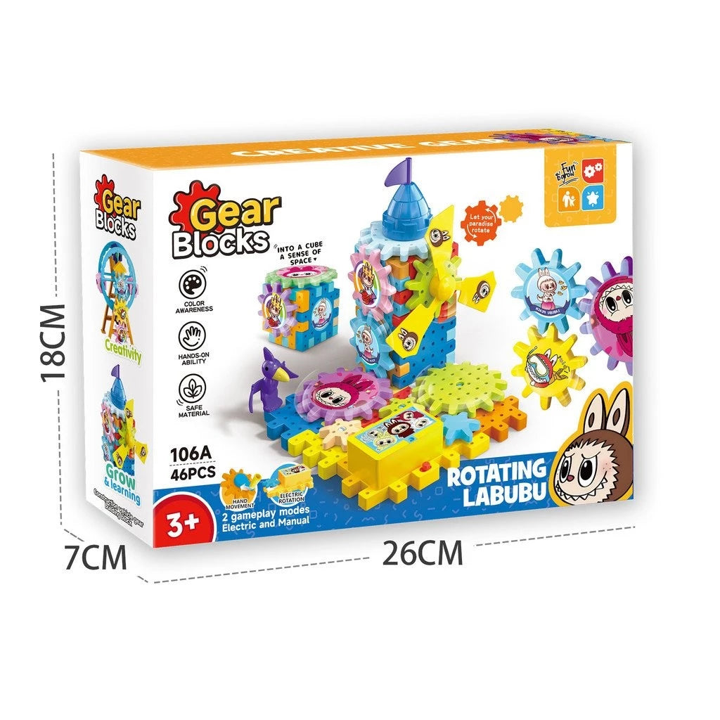 46 PCS Brick Gear Building Toy, Building Blocks Construction Toys, Plastic for Kids Children Girls and Boys Gifts