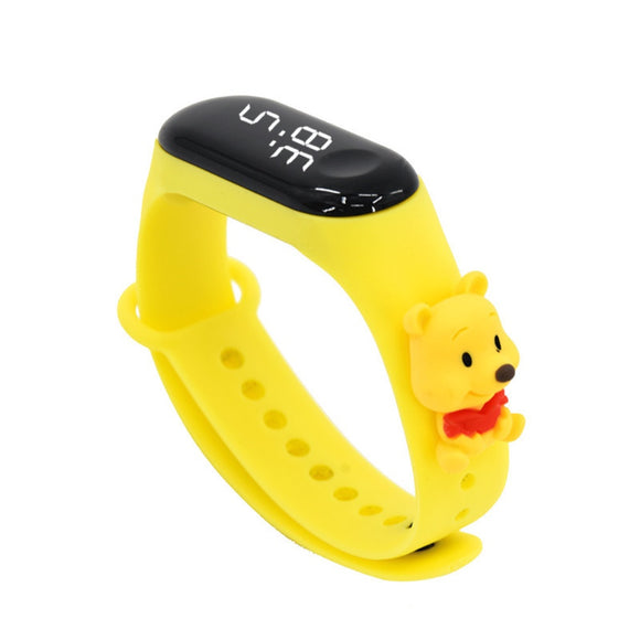 Kids Led Watches Yellow Pooh  cartoon