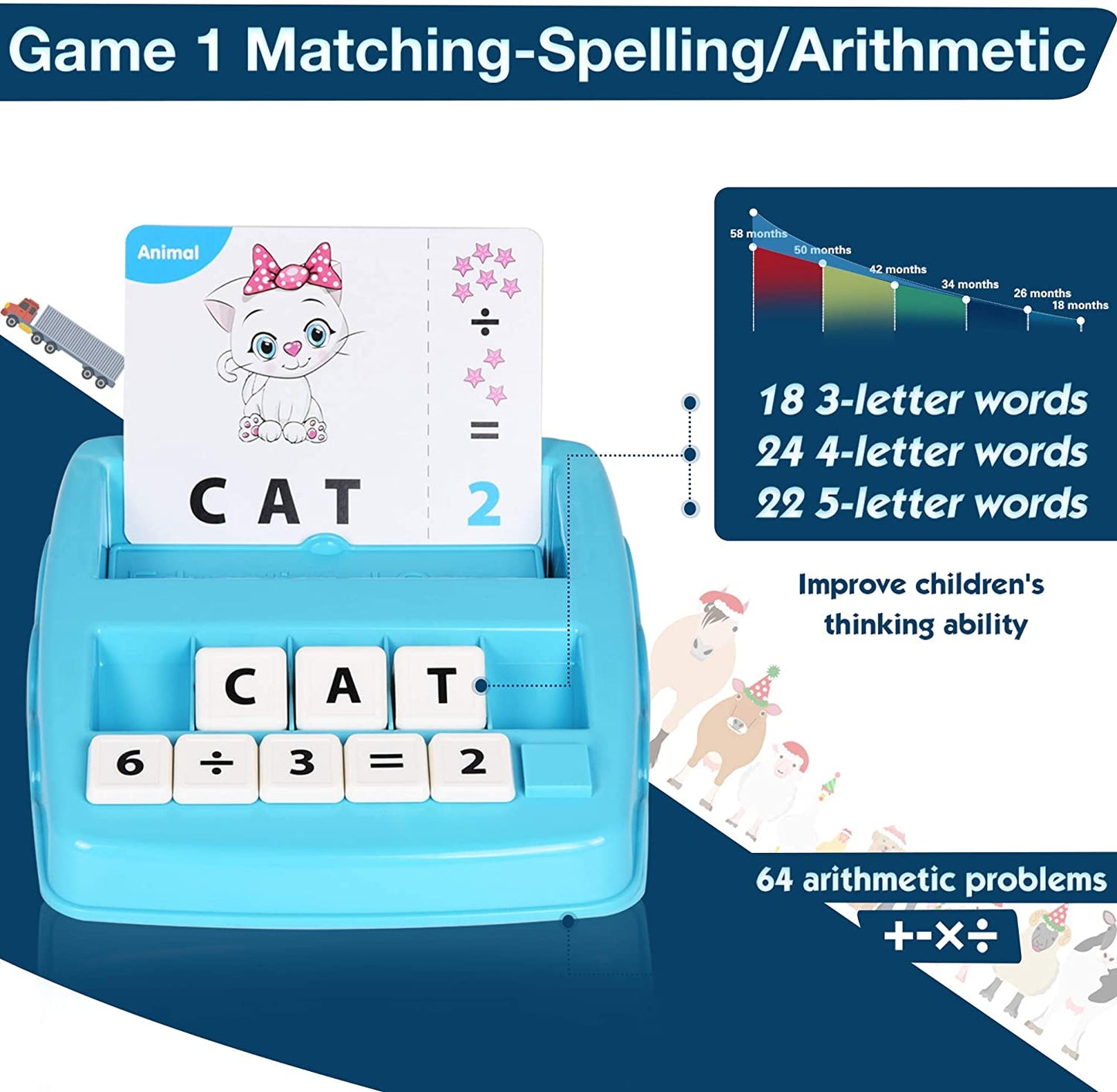 Educational Game -2in1, Matching Letters and Arithmetic,