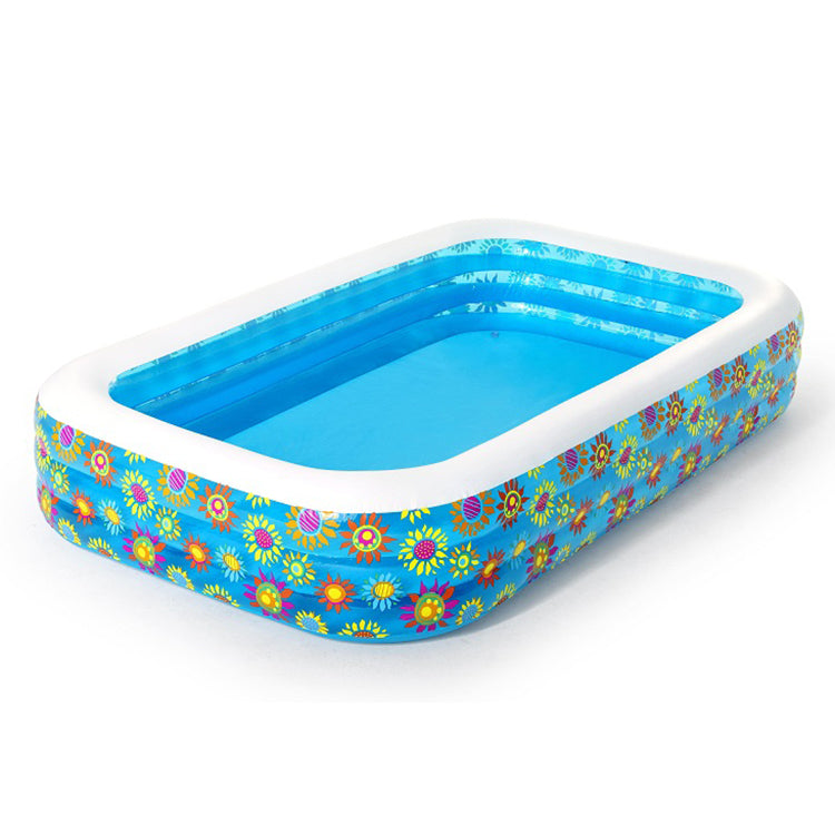 54121 Bestway 305x183x56cm Play Pool For Kids Rectangular 3-Ring Inflatable Pool 1161 L Bath Pool 10'x72"x22"