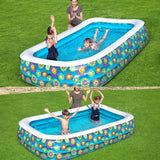 54121 Bestway 305x183x56cm Play Pool For Kids Rectangular 3-Ring Inflatable Pool 1161 L Bath Pool 10'x72"x22"