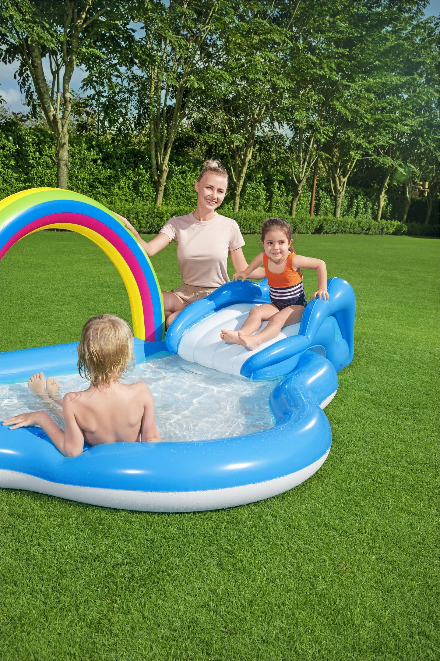 Bestway 53092 Rainbow shine pool and paly center amusement park equipment 2.57m x 1.45m x 91cm